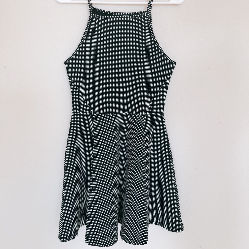 H & M Black Patterned Skater Dress